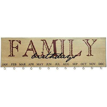 Family Birthday Calendar, Burgundy - The Fox Decor